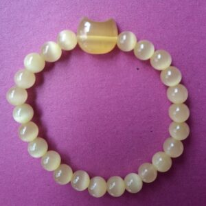 Armband met kattenkop: geel