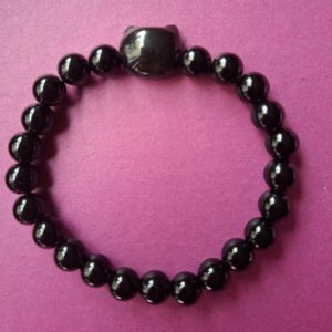 Armband met kattenkop: zwart