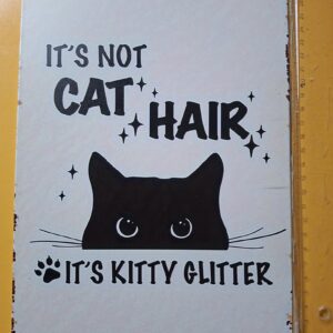 It's not cat hair it's kitty glitter, bordje om op te hangen