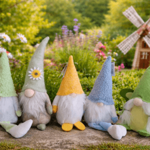 Tombola: 5 vrolijke gnomes